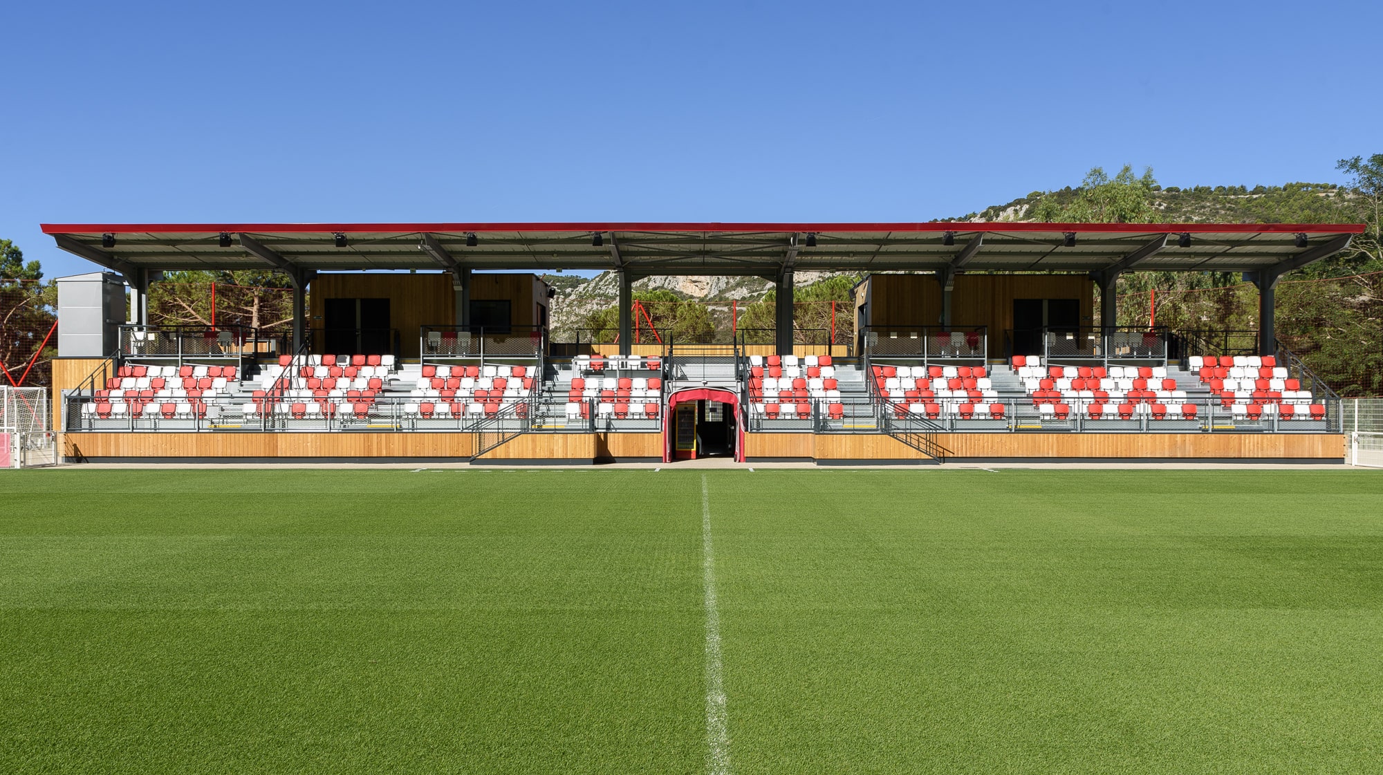 Grandstand, sports areas and VIP spaces for the AS Monaco's performance centre